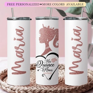 Mis Quince Tumbler 20oz, Custom Sweet 16 Tumbler Birthday Gift, Personalized Mis Quince Squad Tumbler, Gift Favor, Mis 15 Vaso personalizado