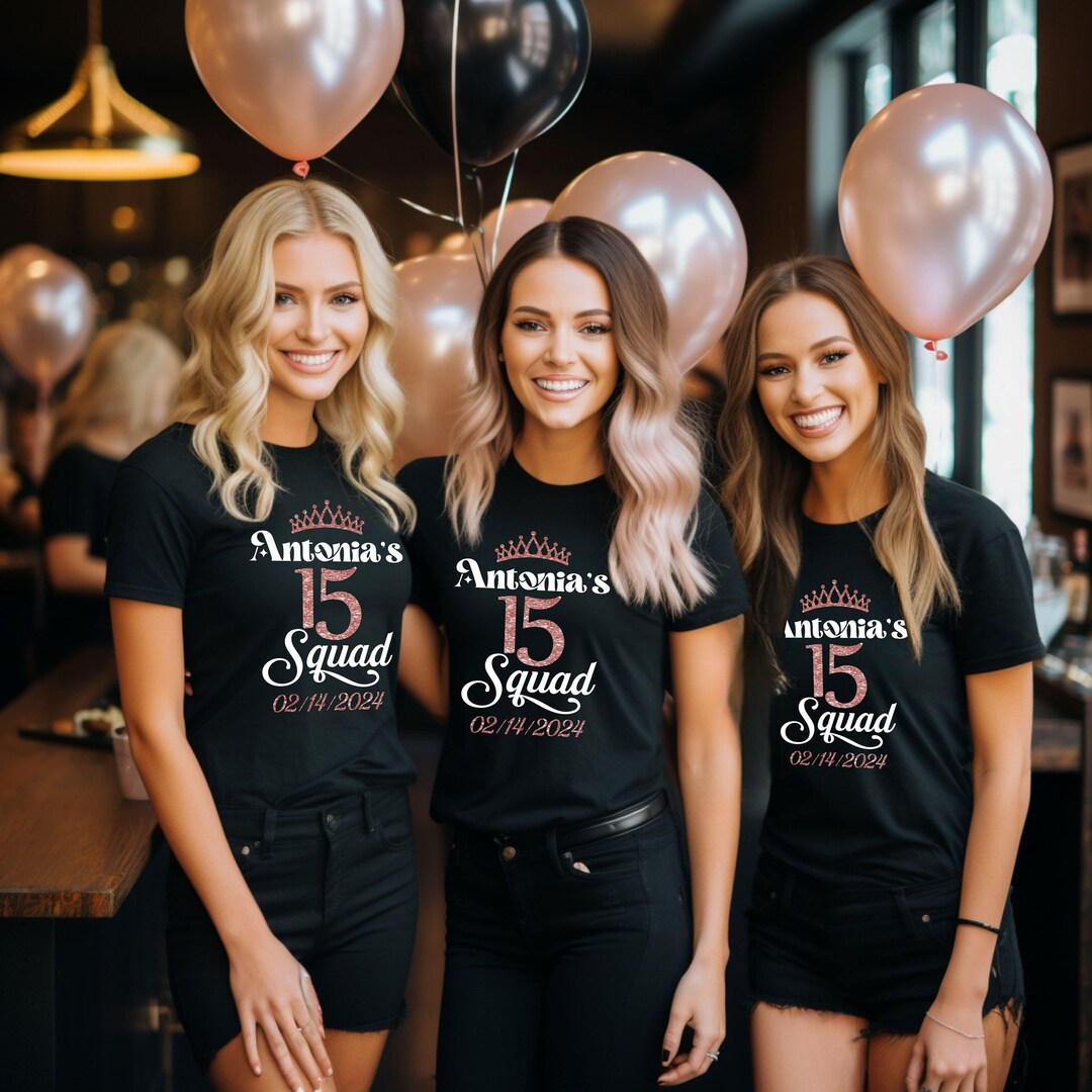 Custom Quince Squad T-shirts, Personalized Mis Quince Birthday Gift - Etsy