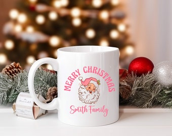 Christmas Family Mugs, Mug with Name, Family Gift, Personalized 11oz Ceramic Coffee Mug, Custom Christmas Mug, Christmas Mug Gift
