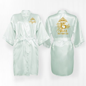 Mis 15, XV Robe , Mis Quince, FREE personalization, Mis quince satin robes, sweet 16 getting ready satin robe, Cute gift robes, Mis XV