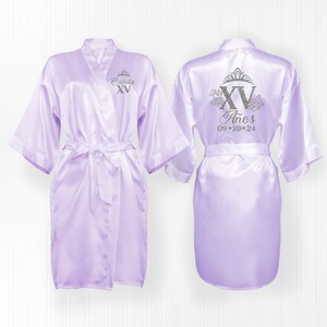 Quinceanera Satin Robe, Mis Quince, FREE personalization, Mis quince satin robes, sweet 16 getting ready satin robe, gift, Mis XV Robe