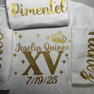 Mis quince squad t-shirt, FREE personalization, Mis Quince custom tees, quince squad tees, quinceañera gift, camiseta para quinceañera.