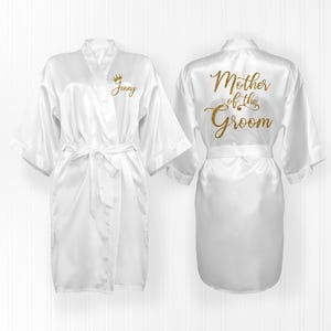 Mother of Groom Robe, Bridesmaids Satin Robe, FREE Personalization name, Wedding robes, Bride Kimono