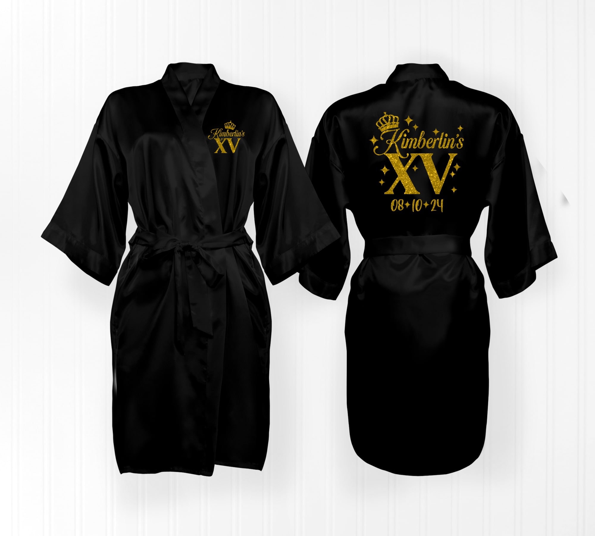 Mis Quince Light Pink Satin Robe, Mis Quince, FREE Personalization, Mis ...