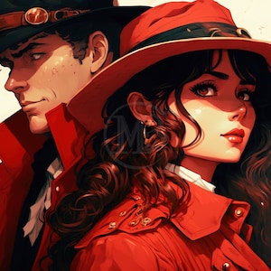 Set of 4 Where in the World Is Carmen Sandiego, Printable Wall Art, Digital Download, Home Decoration, Unique, Illustration, AI Generated