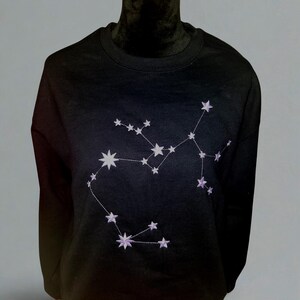 Embroidered Zodiac Sweatshirt Glow In The Dark
