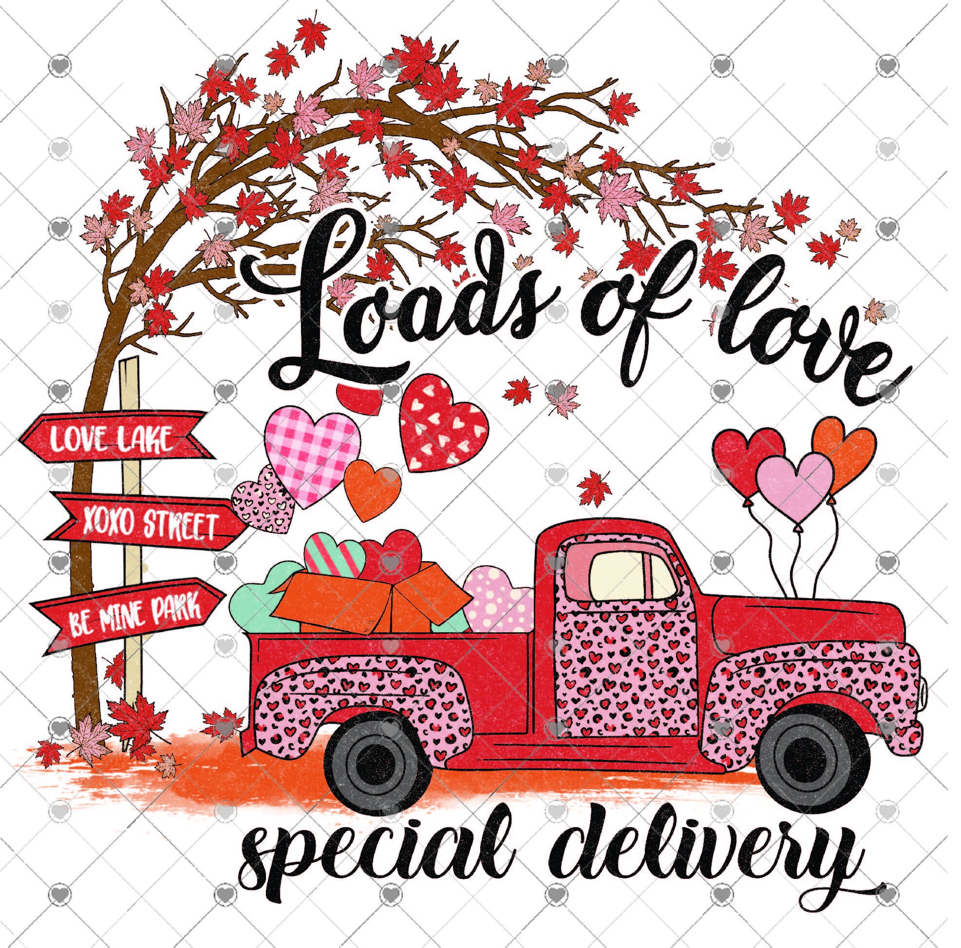 Special Delivery Truck Valentine's Day PNG, Red Truck, Valentine ...