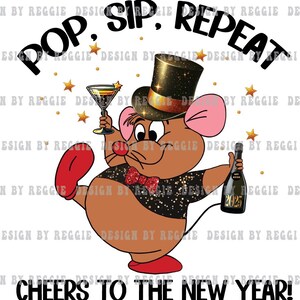Capodanno PNG Natale PNG Capodanno Snack Famiglia Natale Vacanza Rosso Glitter Festa Topo Cheers Champagne DTF Sublimazione Design