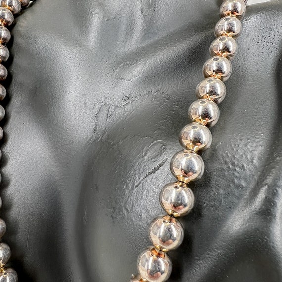 Vintage Large Bead Beaded Necklace - Rose Gold Gu… - image 7