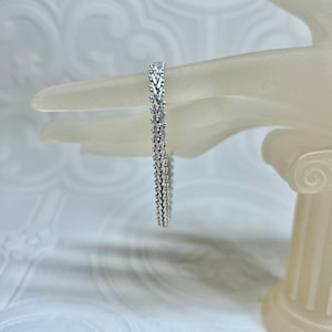 Vintage Sterling Silver Flat Intricate Three Rope Braided 925 Italy Bracelet OTC