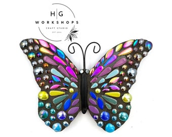 Garden Butterfly Decor, DIY Craft Kit, Mosaic Art Kit, DIY Kits for Adults, DIY Gift.