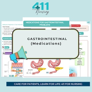 NCLEX Gastrointestinal Medications Study Guide | Nursing Pharmacology | GI System Digital Download