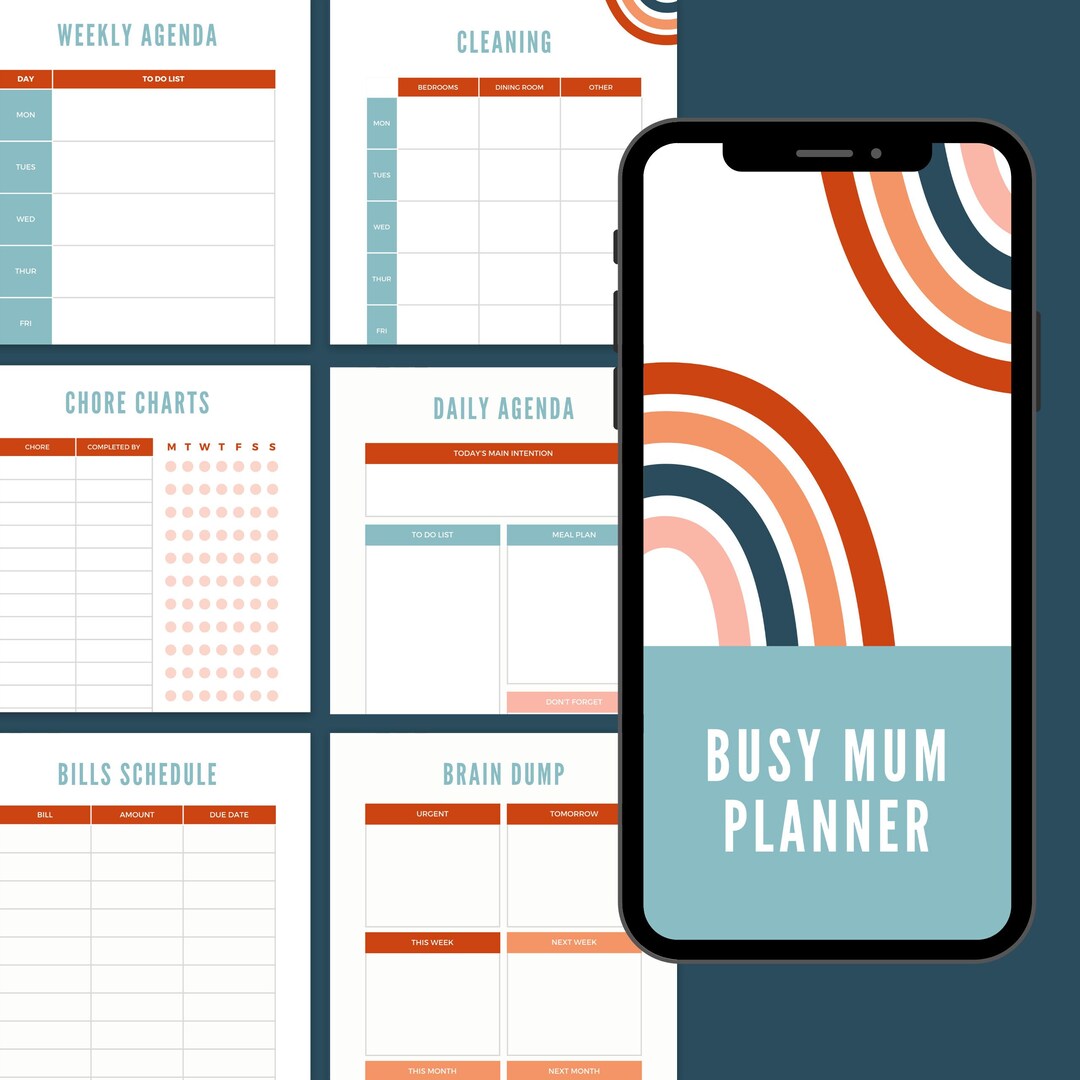 Printable Busy Mom Planner // A4 Instant Digital Download Bundle With ...