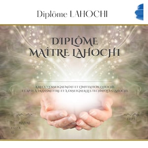 Diploma, Certificate, Blank Lahochi Attestation to fill out. In French, for teaching and training. PDF to print.