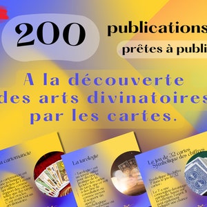200 publications sur la cartomancie et les arts divinatoires. Tarot de Marseille, arcanes majeures, Oracle Belline, quiz.