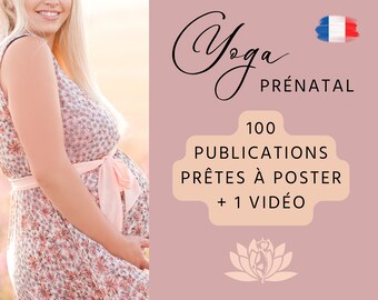 Well-being and health, Prenatal yoga, 100 Post publications, easy yoga poses, pregnant women, Well-being coach, health coach