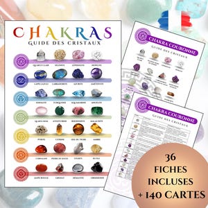Chakras, Guide Lithothérapie, guide pratique Pierres et Cristaux. Développement personnel-Bien être. 36 fiches pratiques + 140 cartes.