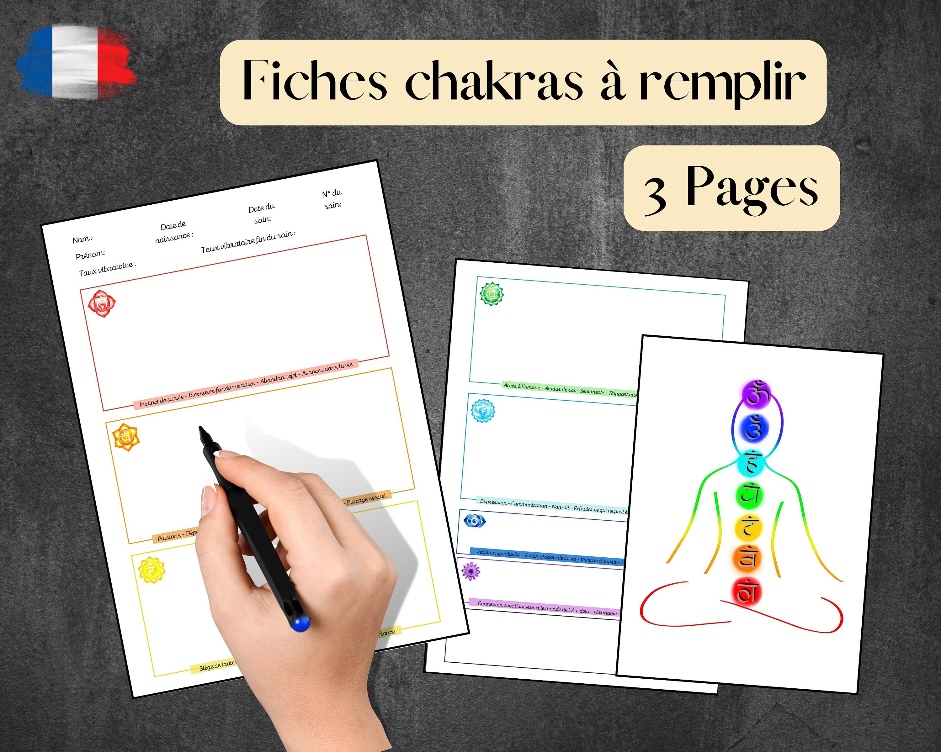 Printable Chakra Worksheets Template. Blank Customer Form to - Etsy