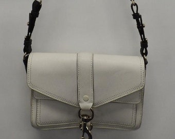 Rebecca Minkoff Women's White and Black Leather Crossbody Handbody