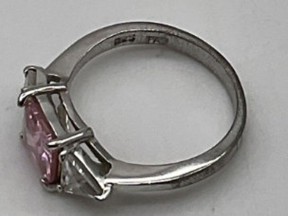 Sterling Silver .925- Center stone is Pink and Cl… - image 2