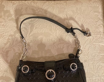 Brighton Black Leather Heart Patterned Purse