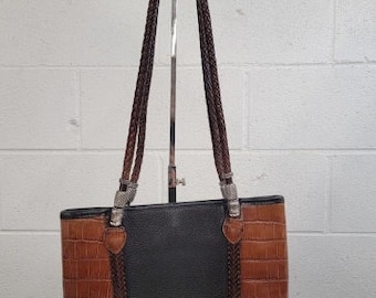 Brighten Black and Brown leather shoulder bag