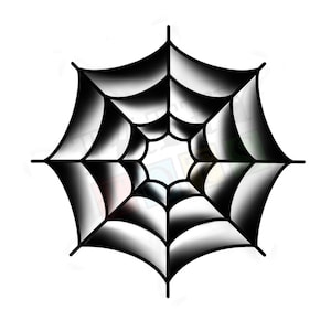 Spider Web Black & Grey Temporary Tattoo