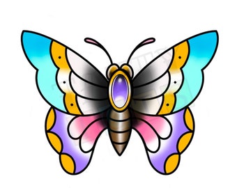 Butterfly Jewel Temporary Tattoo