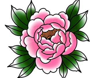 Peony Temporary Tattoo