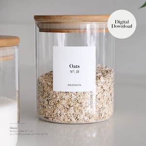 Medium Classic Pantry Labels in White • Print at Home • DIY • Home Organization • Set of 56 labels • Pantry • Home Edit