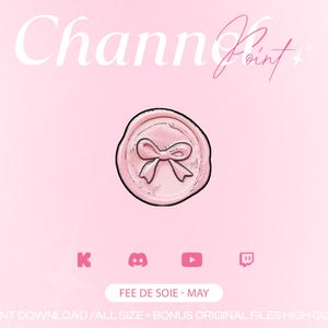 BOW cute pink STAMP Channel Points for Twitch/Kick/YouTube/Discord | Twitch Channel Point Icon | Twitch Emotes | Stream Emotes | PNG Redeem