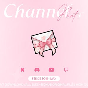 BOW LETTER cute pink Channel Points for Twitch/Kick/YouTube/Discord | Twitch Channel Point Icon | Twitch Emotes | Stream Emotes | PNG Redeem