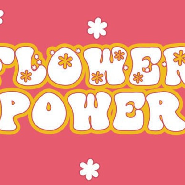 Flower Power Font, Groovy Font, Retro Font, Vintage Font, SVG font,PNG, Hippie font, Boho font, Bohemian font, Retro letters, Groovy letters