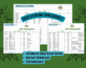 2024 Seed Starting & Direct Sowing Scheduling Spreadsheet, Digital Garden Planner, Seed Inventory Tracker, Instant Download, Google Sheets