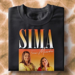 Sima aus Mumbai T-Shirt, 90er Jahre Shirt, Indisches MatchMaking Y2K Top, Hip-Hop inspiriertes T-Shirt, Sima Taparia Shirt