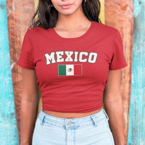 Mexico Crop Tee, Baby Tee, Cropped Tee, Vintage Mexico, Babydoll Shirt, Mexican Shirt, Mexicanos, Y2K Aesthetic, 90s Crop Top,