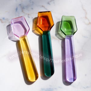 Colourful Glass Dessert Spoon, Teaspoon, Aesthetic Glass Spoon, Coffee Spoon, Reusable Cutlery, Eco-friendly, Gift ideas, Ice cream spoon