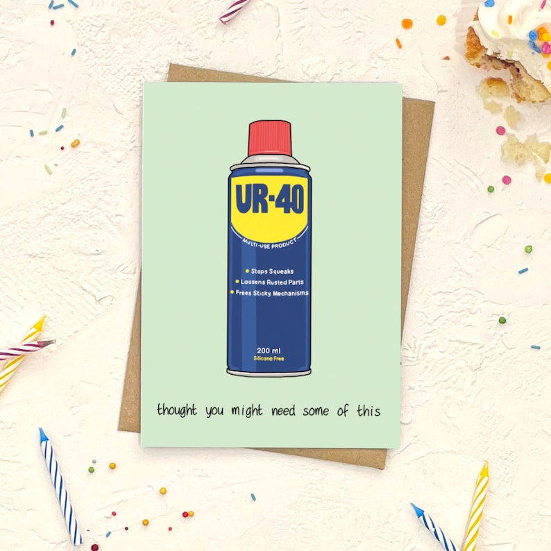 Funny 40th Birthday Card | UR-40 | Card for her, card for him | Cheeky, Pun card, Boyfriend, Brother, Dad, Mate, Cousin, Nephew image 1