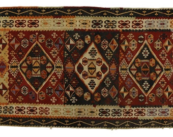 12,0 stóp x 4,7 stopy Oushak Turecki zabytkowy kilim, dywanik anatolijski, ręcznie robiony, wystrój boho, dywan do sypialni, długi dywan, dywan orientalny, ręcznie robiony dywan boho