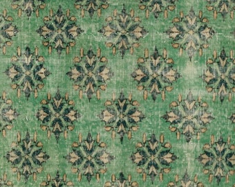 9.4 ft X 6.1 ft Oushak Turkish Overdyed Area Rug Anatolian Handmade Boho Decor,Green,Bedroom rug,Large rug,Oriental rug,Handmade Bohorug,