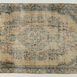 8.9 ft X 5.0 ft Oushak Turkish Vintage Area Rug Anatolian Handmade Boho Decor,Beige,Bedroom rug,Large rug,Oriental rug,Handmade rug,Boho rug