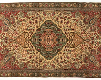 9,9 ft x 6,2 ft Turks KAYSERI vintage RARE paleistapijt handgemaakt boho decor, bruin, slaapkamertapijt, woonkamer, oosters tapijt, handgemaakt tapijt, bohorug,
