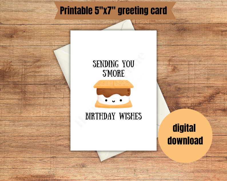 Printable Birthday Card Printable Greeting Card Smore - Etsy