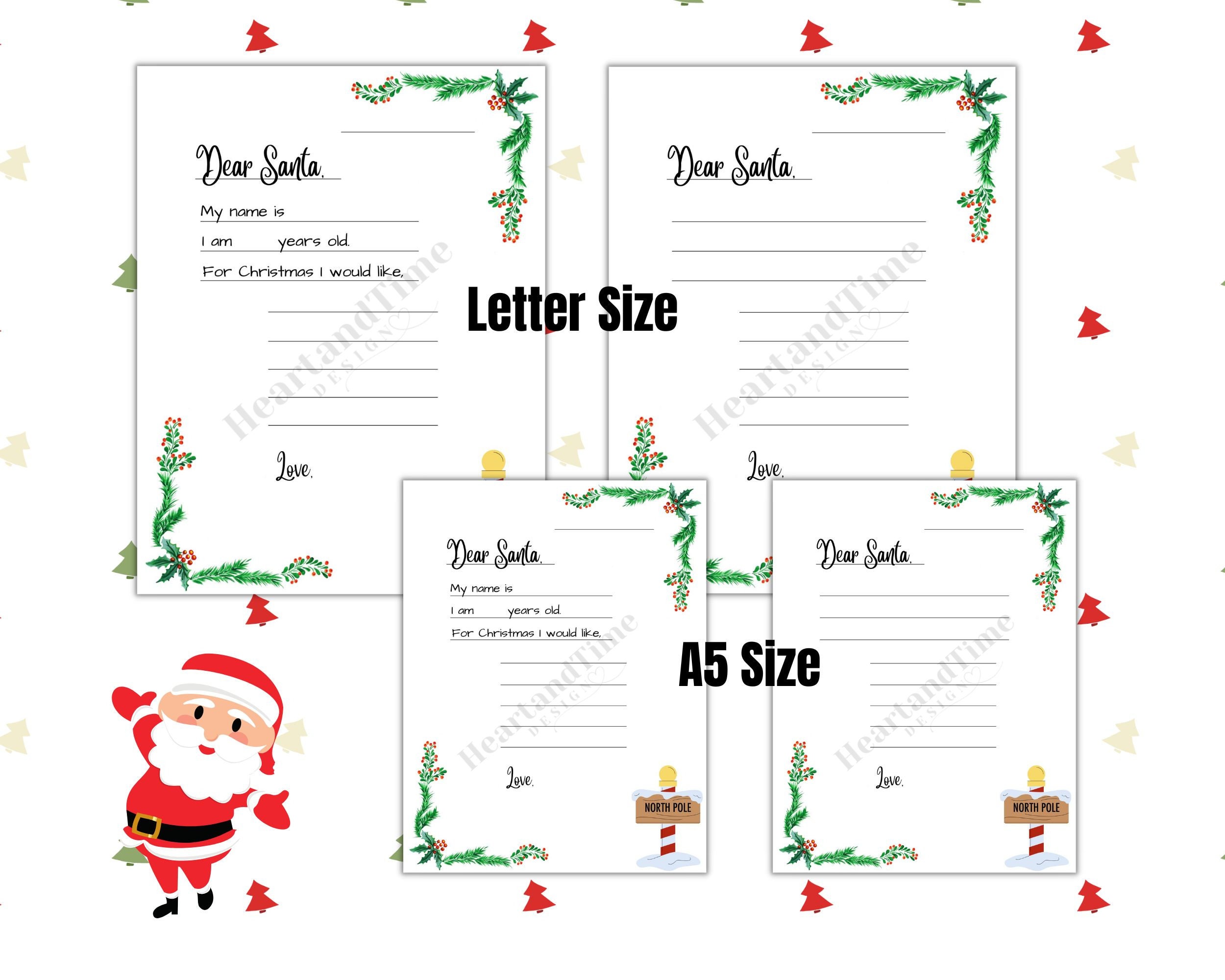 Simple Letter to Santa Template Blank Letter to Santa Santa Etsy Simple Letter to Santa Template Blank Letter to Santa Santa Etsy