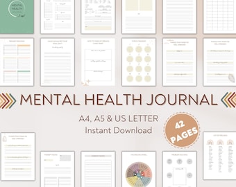 Therapy Journal Worksheets, Mental Health Journal, Self Care Planner, Anxiety Journal, Depression Therapy Planner, Instant PDF