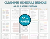 Ultimate cleaning bundle printable, Cleaning Planner Bundle, Weekly, Monthly, Cleaning Checklist, Planner, Cleaning Schedule, PDF