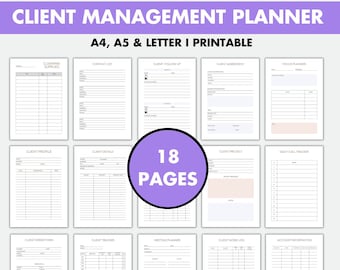 Kunden-Planer, Kunden-Planer, Kunden-Planer, Kunden-Organizer, druckbares PDF A4 A5 Letter