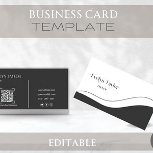 Minimalist Business Card Simple and Elegant Editable Card Branding Business Tool Instant Download