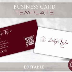 Einfache doppelseitige Visitenkarte Canva Template, Minimalistische Visitenkarte, Elegante Editierbare Visitenkarte, Branding Visitenkarte