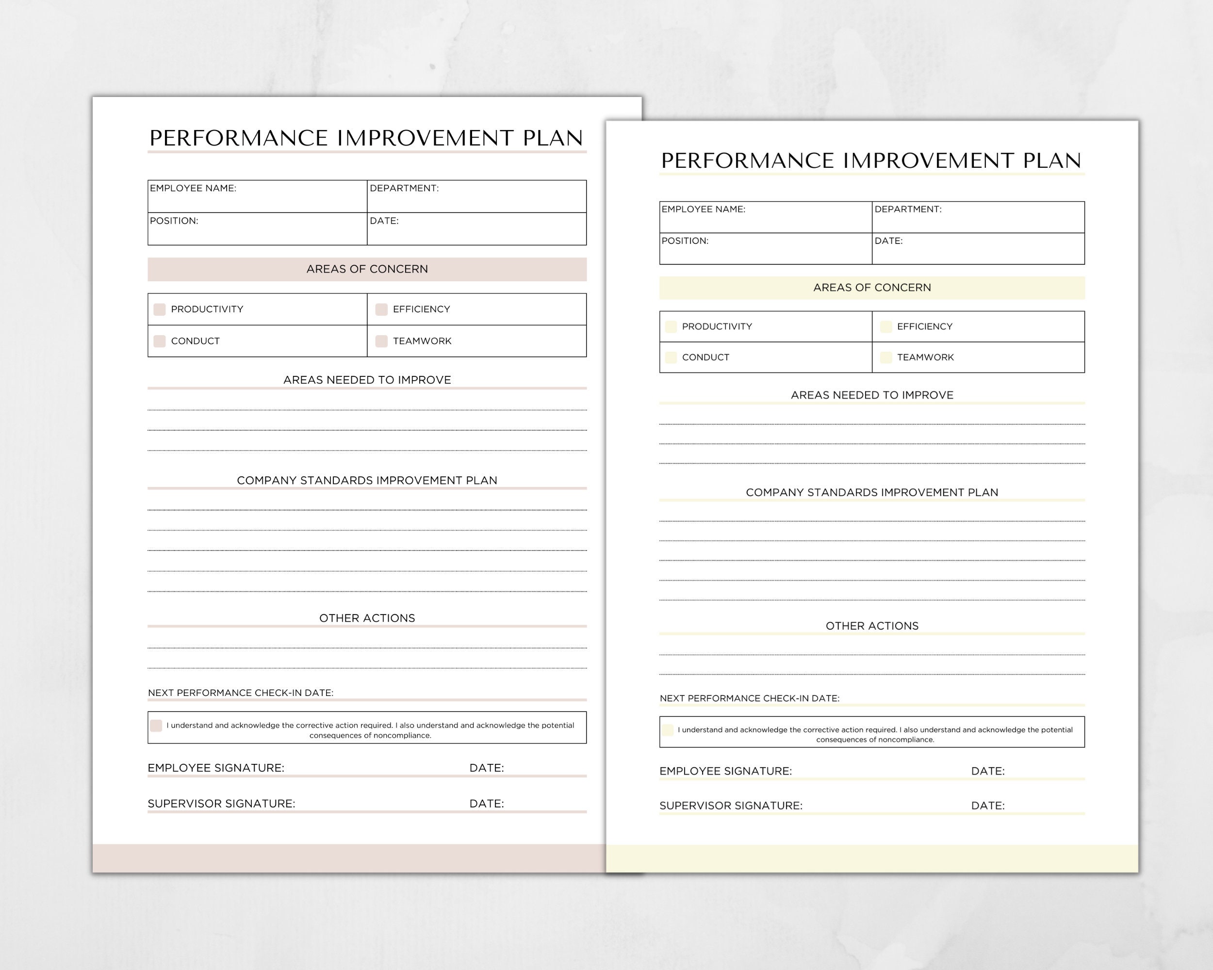 Employee Performance Evaluation Template Printable HR Template Employee Performance Evaluation Template Printable HR Template